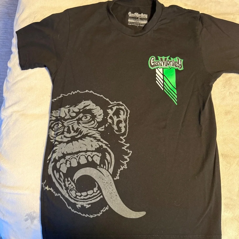 Gas Monkey Garage T Shirt Small Black Graphic‎ Monkey Logo Dallas TX